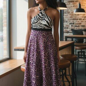 Leopard & Zebra Print Dress